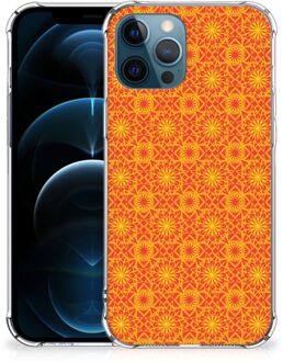 B2Ctelecom Hoesje ontwerpen iPhone 12 | 12 Pro Telefoon Hoesje met doorzichtige rand Batik Orange