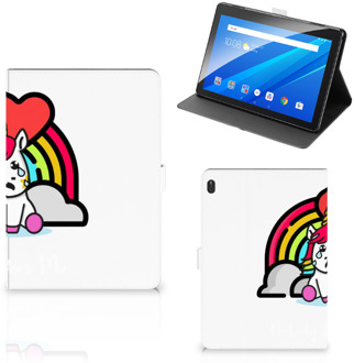 B2Ctelecom Hoesje Ontwerpen Lenovo Tab E10 Cover met Standaard Unicorn Nobody