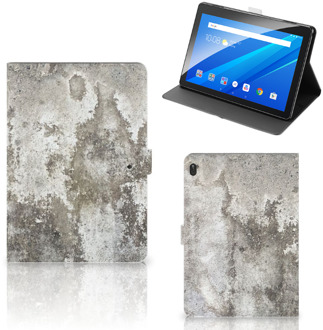 B2Ctelecom Hoesje Ontwerpen Lenovo Tab E10 Hoesje met Standaard Beton