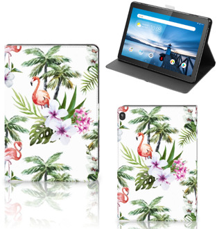 B2Ctelecom Hoesje Ontwerpen Lenovo Tablet M10 Cover met Magneetsluiting Flamingo Palms