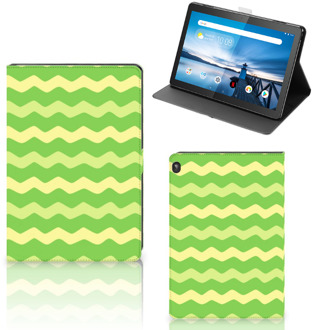 B2Ctelecom Hoesje Ontwerpen Lenovo Tablet M10 Tablet Hoes met Magneetsluiting Waves Green