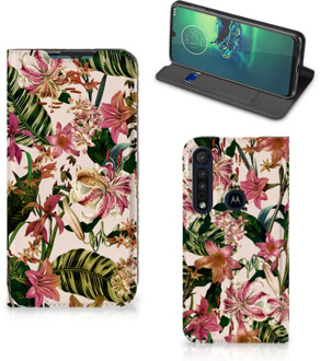 B2Ctelecom Hoesje ontwerpen Motorola G8 Plus Smart Cover Valentijn Cadeautje Vrouw Bloemen