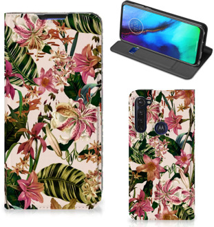 B2Ctelecom Hoesje ontwerpen Motorola Moto G Pro Smart Cover Valentijn Cadeautje Vrouw Bloemen