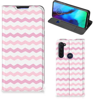 B2Ctelecom Hoesje ontwerpen Motorola Moto G Pro Smart Cover Waves Roze