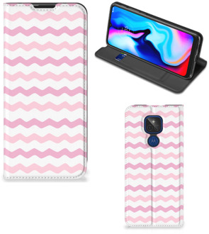 B2Ctelecom Hoesje ontwerpen Motorola Moto G9 Play Smart Cover Waves Roze