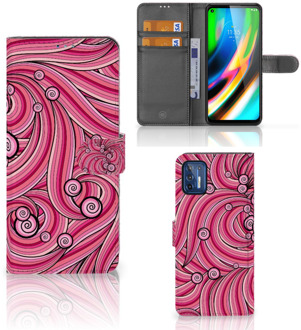 B2Ctelecom Hoesje ontwerpen Motorola Moto G9 Plus GSM Hoesje Swirl Pink