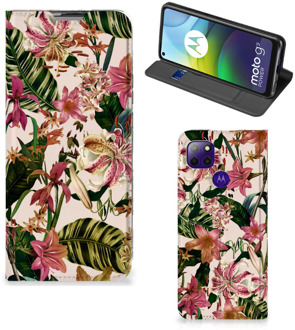 B2Ctelecom Hoesje ontwerpen Motorola Moto G9 Power Smart Cover Valentijn Cadeautje Vrouw Bloemen