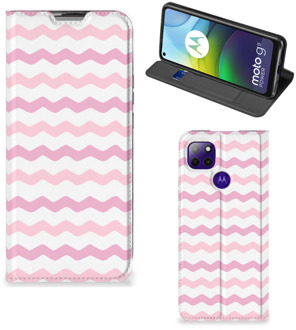 B2Ctelecom Hoesje ontwerpen Motorola Moto G9 Power Smart Cover Waves Roze