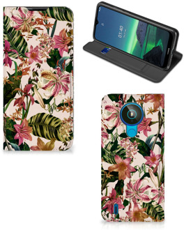 B2Ctelecom Hoesje ontwerpen Nokia 1.4 Smart Cover Valentijn Cadeautje Vrouw Bloemen