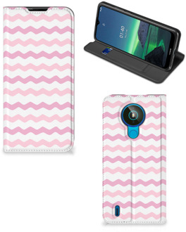 B2Ctelecom Hoesje ontwerpen Nokia 1.4 Smart Cover Waves Roze