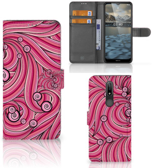 B2Ctelecom Hoesje ontwerpen Nokia 2.4 GSM Hoesje Swirl Pink