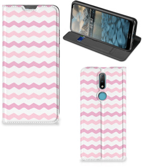 B2Ctelecom Hoesje ontwerpen Nokia 2.4 Smart Cover Waves Roze