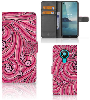 B2Ctelecom Hoesje ontwerpen Nokia 3.4 GSM Hoesje Swirl Pink