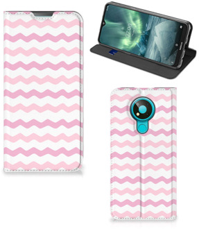 B2Ctelecom Hoesje ontwerpen Nokia 3.4 Smart Cover Waves Roze