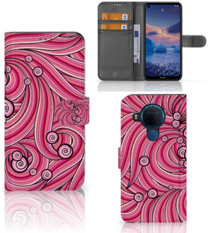 B2Ctelecom Hoesje ontwerpen Nokia 5.4 GSM Hoesje Swirl Pink