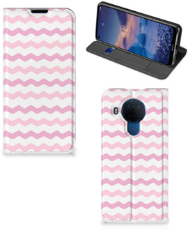 B2Ctelecom Hoesje ontwerpen Nokia 5.4 Smart Cover Waves Roze