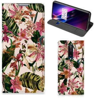 B2Ctelecom Hoesje ontwerpen OnePlus 8 Smart Cover Valentijn Cadeautje Vrouw Bloemen