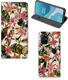 B2Ctelecom Hoesje ontwerpen OnePlus 8T Smart Cover Valentijn Cadeautje Vrouw Bloemen