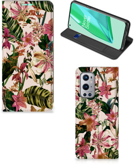 B2Ctelecom Hoesje ontwerpen OnePlus 9 Pro Smart Cover Valentijn Cadeautje Vrouw Bloemen