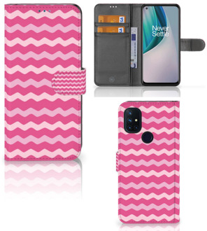 B2Ctelecom Hoesje ontwerpen OnePlus Nord N10 GSM Hoesje ontwerpen Waves Pink