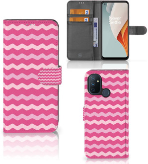 B2Ctelecom Hoesje ontwerpen OnePlus Nord N100 GSM Hoesje ontwerpen Waves Pink