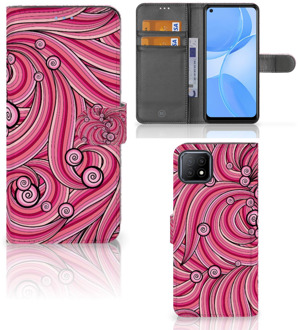 B2Ctelecom Hoesje ontwerpen OPPO A73 5G GSM Hoesje Swirl Pink