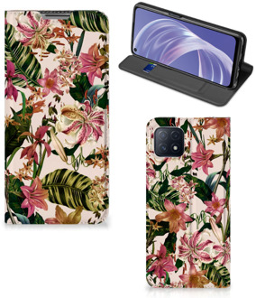 B2Ctelecom Hoesje ontwerpen OPPO A73 5G Smart Cover Valentijn Cadeautje Vrouw Bloemen