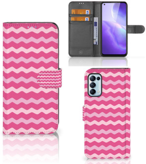 B2Ctelecom Hoesje ontwerpen OPPO Find X3 Lite GSM Hoesje ontwerpen Waves Pink