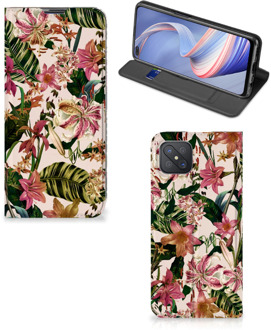 B2Ctelecom Hoesje ontwerpen OPPO Reno4 Z 5G Smart Cover Valentijn Cadeautje Vrouw Bloemen