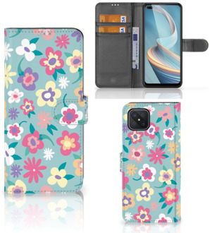 B2Ctelecom Hoesje ontwerpen OPPO Reno4 Z GSM Cover Flower Power