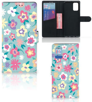 B2Ctelecom Hoesje ontwerpen Samsung Galaxy A02s Flip Cover Samsung M02s GSM Cover Flower Power