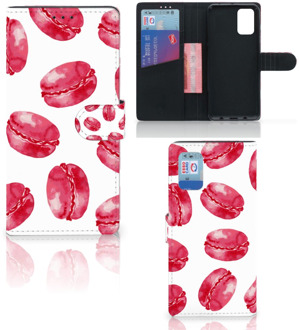 B2Ctelecom Hoesje ontwerpen Samsung Galaxy A02s Flip Cover Samsung M02s GSM Hoesje Pink Macarons