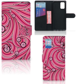 B2Ctelecom Hoesje ontwerpen Samsung Galaxy A02s Flip Cover Samsung M02s GSM Hoesje Swirl Pink