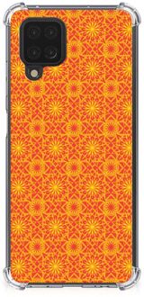 B2Ctelecom Hoesje ontwerpen Samsung Galaxy A12 Telefoon Hoesje met doorzichtige rand Batik Orange