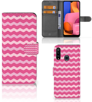 B2Ctelecom Hoesje ontwerpen Samsung Galaxy A20s GSM Hoesje ontwerpen Waves Pink