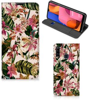 B2Ctelecom Hoesje ontwerpen Samsung Galaxy A20s Smart Cover Valentijn Cadeautje Vrouw Bloemen