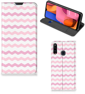 B2Ctelecom Hoesje ontwerpen Samsung Galaxy A20s Smart Cover Waves Roze