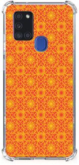 B2Ctelecom Hoesje ontwerpen Samsung Galaxy A21s Telefoon Hoesje met doorzichtige rand Batik Orange