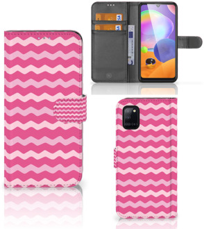 B2Ctelecom Hoesje ontwerpen Samsung Galaxy A31 GSM Hoesje ontwerpen Waves Pink