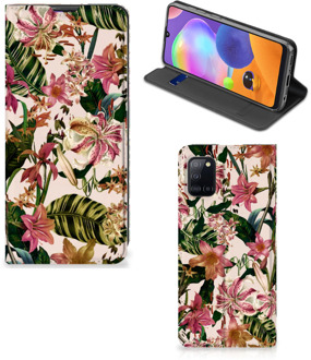 B2Ctelecom Hoesje ontwerpen Samsung Galaxy A31 Smart Cover Valentijn Cadeautje Vrouw Bloemen