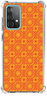 B2Ctelecom Hoesje ontwerpen Samsung Galaxy A52 4G/5G Telefoon Hoesje met doorzichtige rand Batik Orange