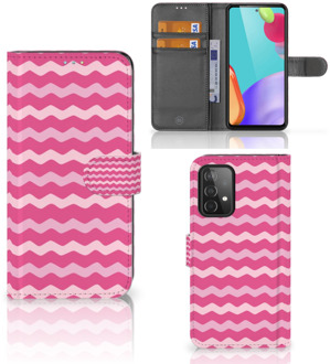 B2Ctelecom Hoesje ontwerpen Samsung Galaxy A52 GSM Hoesje ontwerpen Waves Pink