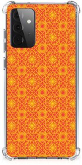 B2Ctelecom Hoesje ontwerpen Samsung Galaxy A72 4G/5G Telefoon Hoesje met doorzichtige rand Batik Orange