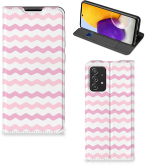 B2Ctelecom Hoesje ontwerpen Samsung Galaxy A72 (5G/4G) Smart Cover Waves Roze