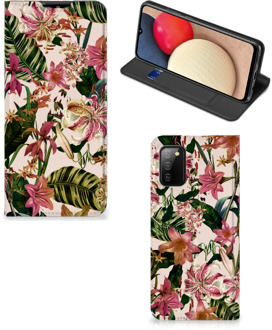 B2Ctelecom Hoesje ontwerpen Samsung Galaxy M02s | A02s Smart Cover Valentijn Cadeautje Vrouw Bloemen