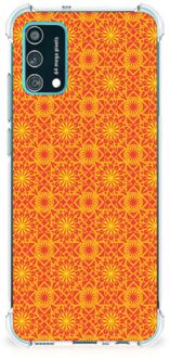 B2Ctelecom Hoesje ontwerpen Samsung Galaxy M02s | A02s Telefoon Hoesje met doorzichtige rand Batik Orange