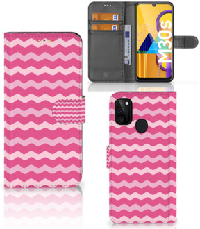 B2Ctelecom Hoesje ontwerpen Samsung Galaxy M21 GSM Hoesje ontwerpen Waves Pink