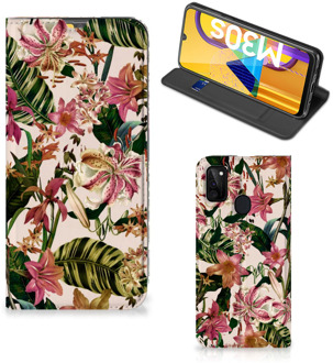 B2Ctelecom Hoesje ontwerpen Samsung Galaxy M21 Smart Cover Valentijn Cadeautje Vrouw Bloemen