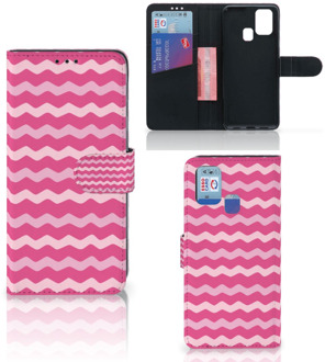 B2Ctelecom Hoesje ontwerpen Samsung Galaxy M31 GSM Hoesje ontwerpen Waves Pink