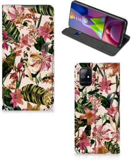 B2Ctelecom Hoesje ontwerpen Samsung Galaxy M51 Smart Cover Valentijn Cadeautje Vrouw Bloemen